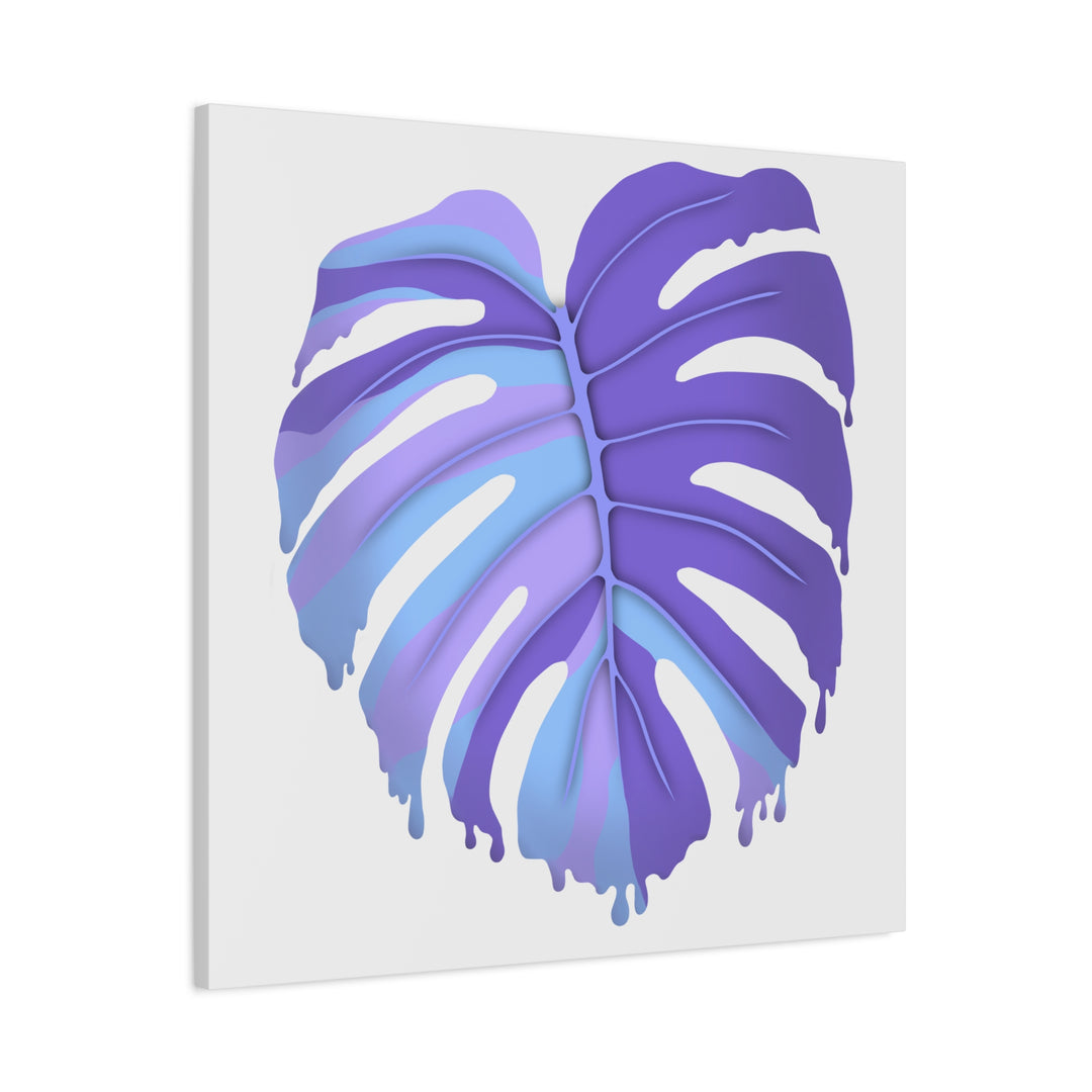 Purple Monstera Canvas Print The Potted Pixel Modern Wall Art For Living Room Decor