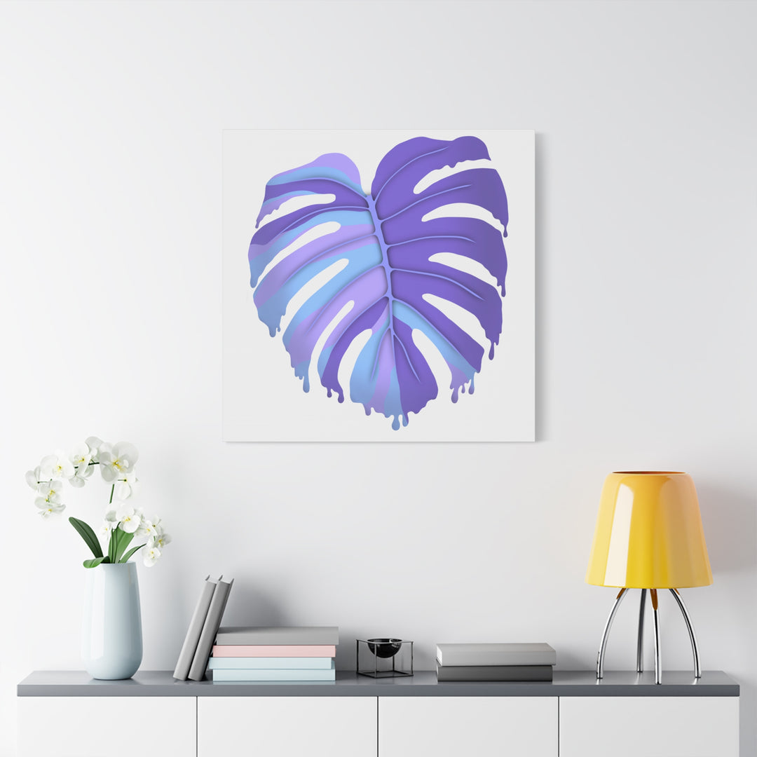 Purple Monstera Canvas Print The Potted Pixel Modern Wall Art For Living Room Decor