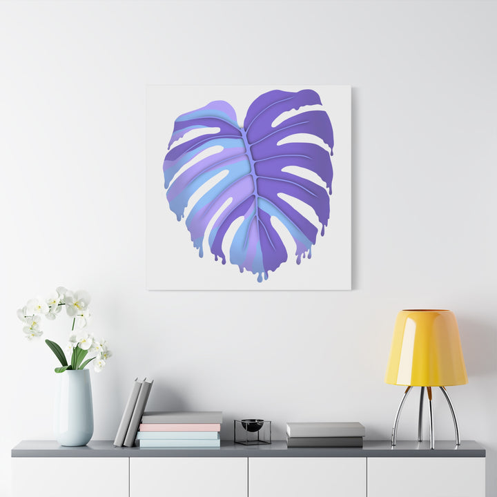 Purple Monstera Canvas Print The Potted Pixel Modern Wall Art For Living Room Decor