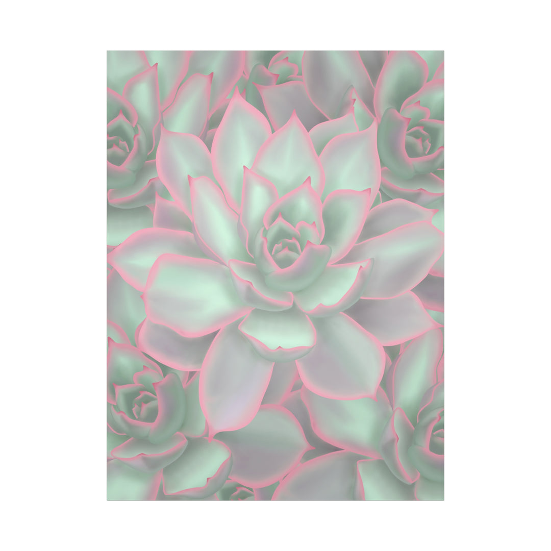 Echeveria Violet Queen Canvas Wall Art Succulent Print Matte Botanical Decor For Indoor Spaces