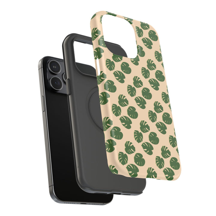 Monstera Pattern Phone Case – Dual Layer Protective Cover