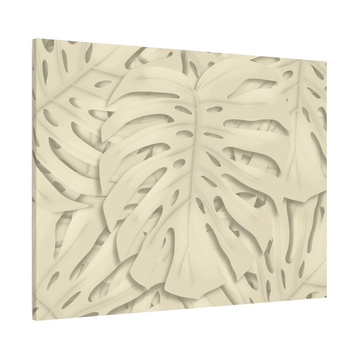 Monstera Canvas Print Durable Cotton Stretched Canvas With Beige Botanical Artwork For Modern Home Decor