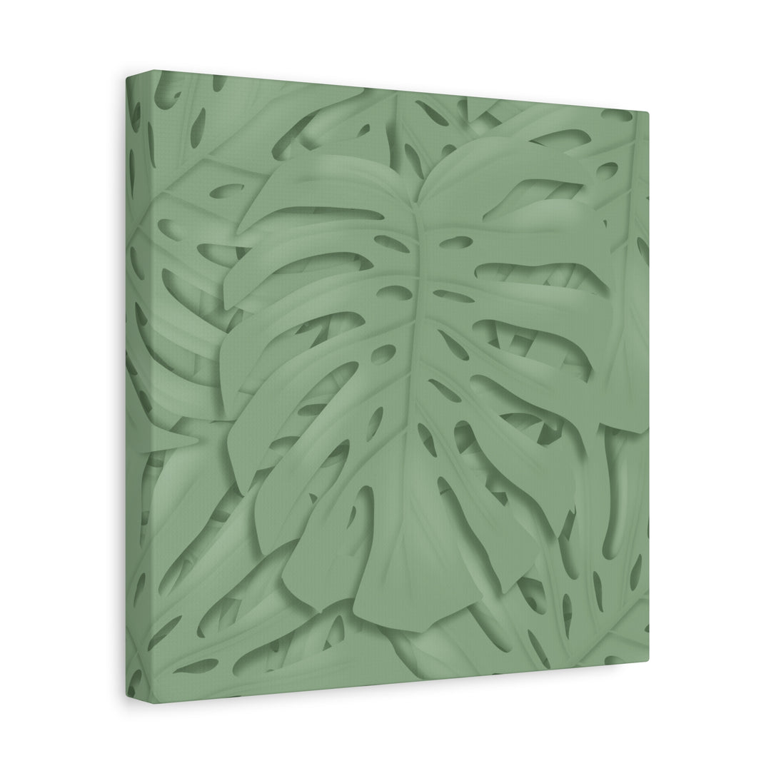 Monstera Canvas Art The Potted Pixel 24x36 Inches Matte Finish Wall Decor Botanical Green Leaf Print