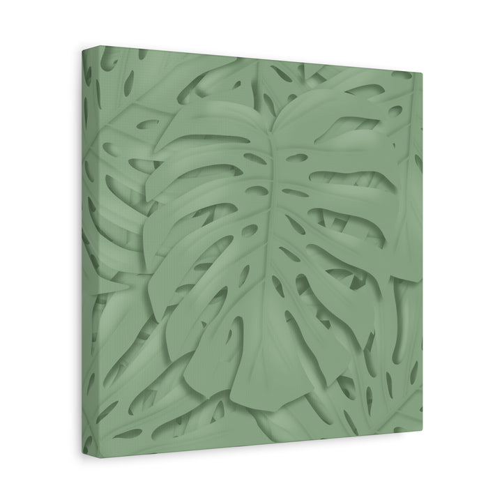 Monstera Canvas Art The Potted Pixel 24x36 Inches Matte Finish Wall Decor Botanical Green Leaf Print