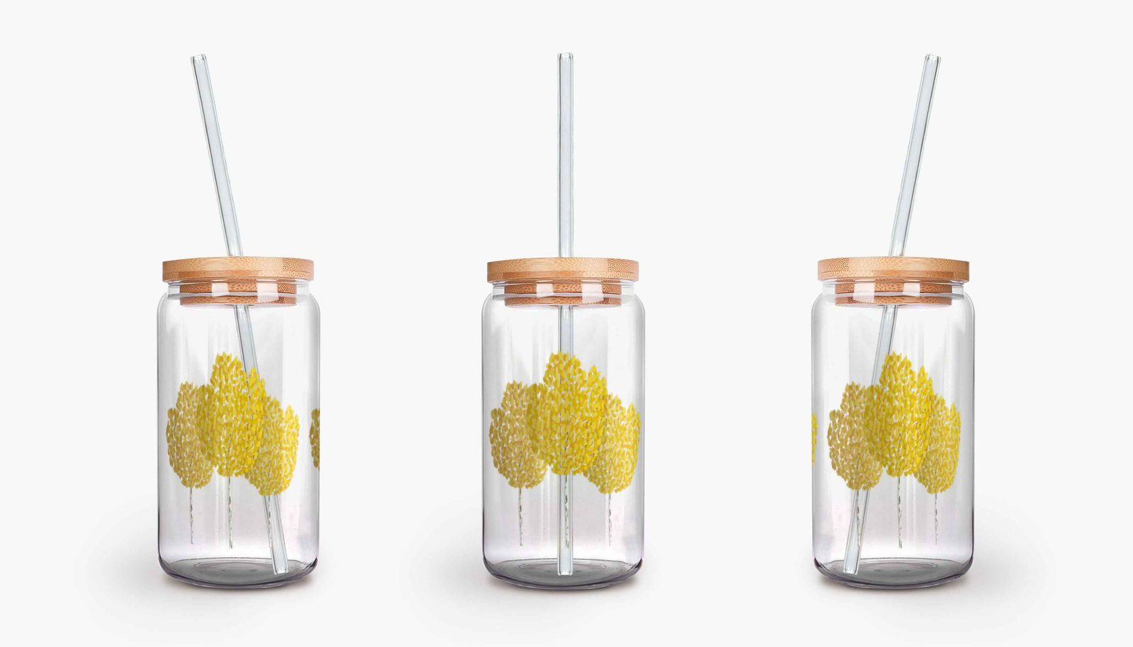 Fall Aspen Soda Can Glass – 16 oz Durable Glass Tumbler with Bamboo Lid & Straw