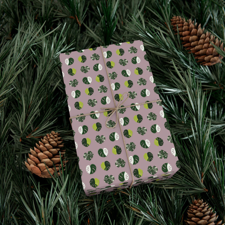 Variegated Monstera Pattern Wrapping Paper – Botanical Gift Wrap Roll