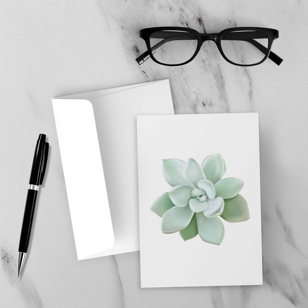 Succulent Greeting Card – Pachyveria Haagei Pastel Botanical Art Print