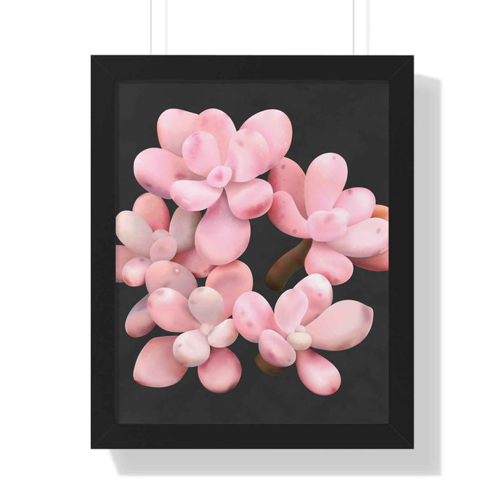 Pink Moonstone Succulent Framed Poster Vertical Botanical Wall Art