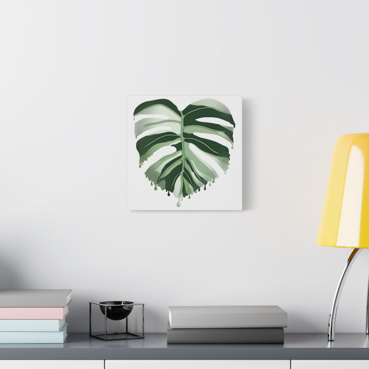 Melting Monstera Albo Canvas Large Indoor Wall Art Print Matte Finish Tropical Home Decor