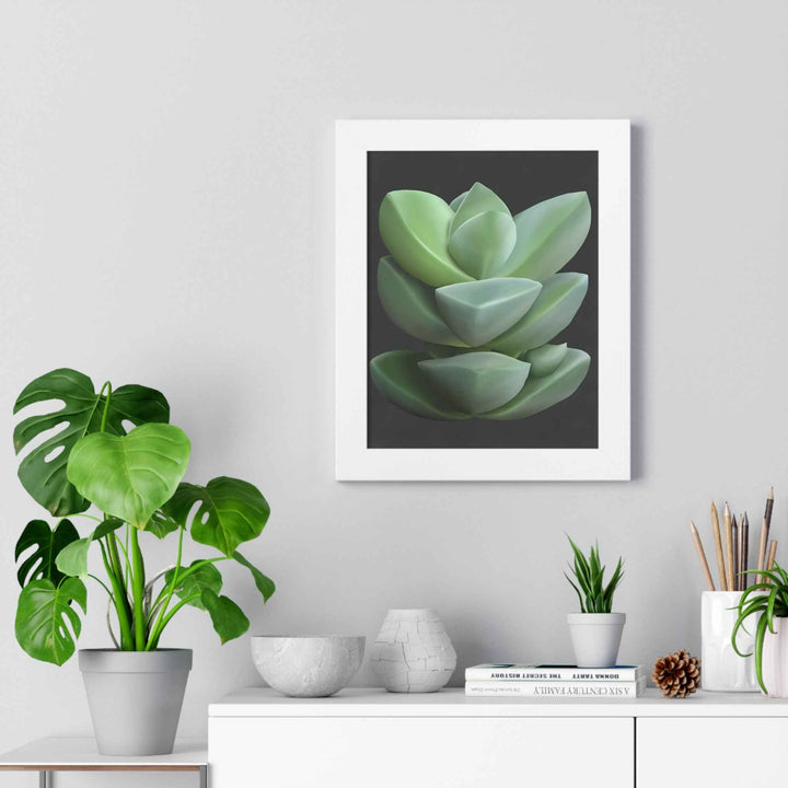 Crassula Succulent Framed Poster Vertical Botanical Wall Art