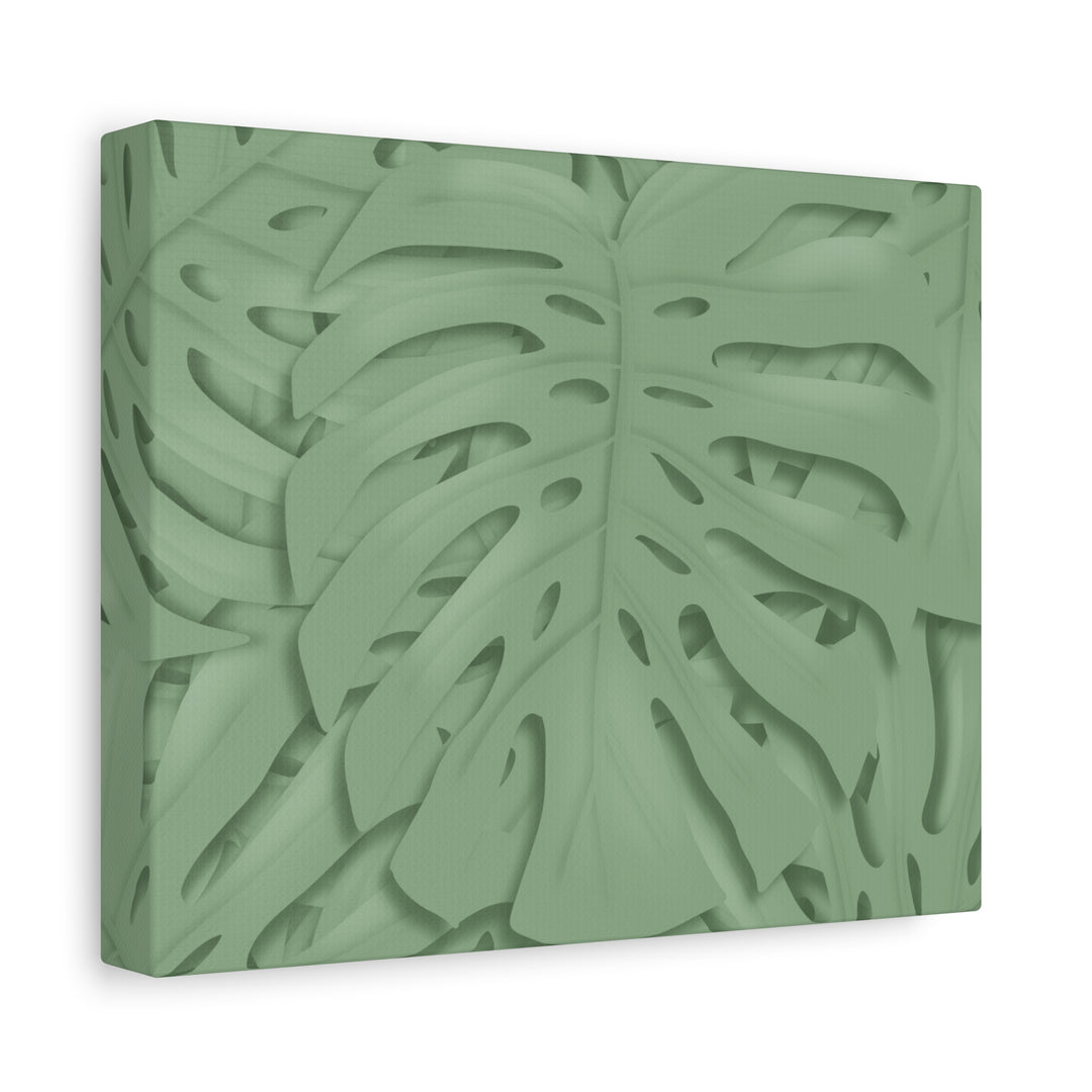 Monstera Canvas Art The Potted Pixel 24x36 Inches Matte Finish Wall Decor Botanical Green Leaf Print
