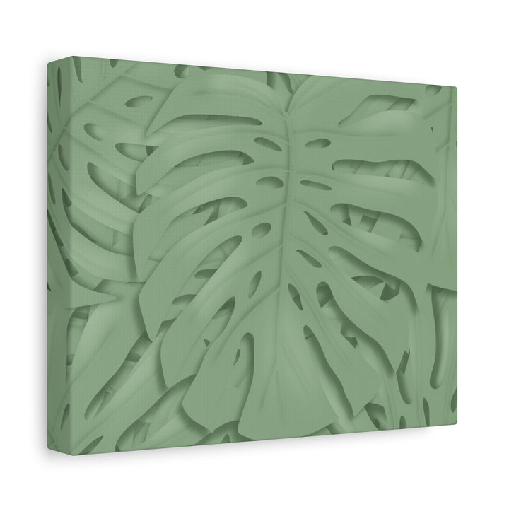 Monstera Canvas Art The Potted Pixel 24x36 Inches Matte Finish Wall Decor Botanical Green Leaf Print