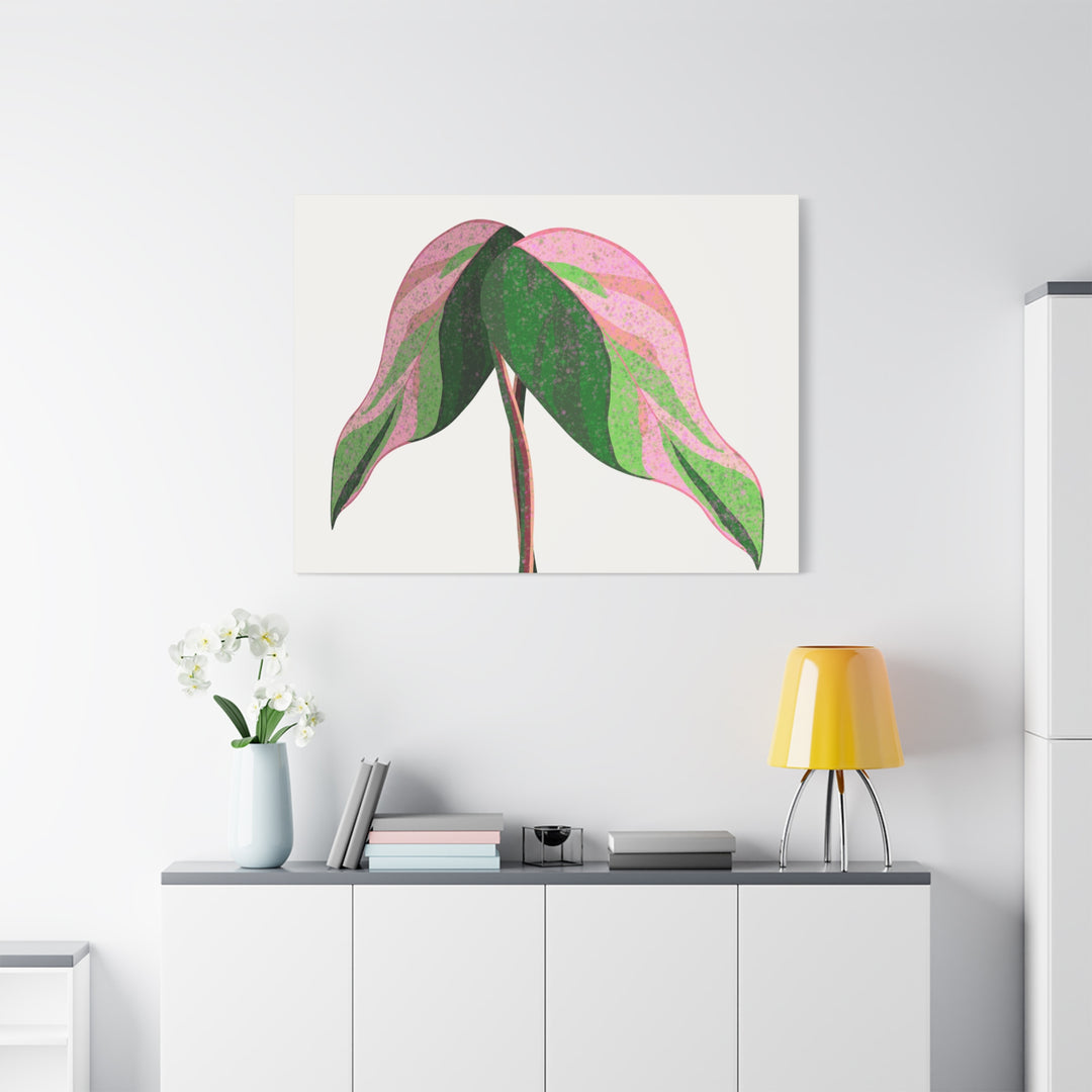 Pink Princess Philodendron Canvas Print Botanical Wall Art For Indoor Decor Modern Living Room Poster