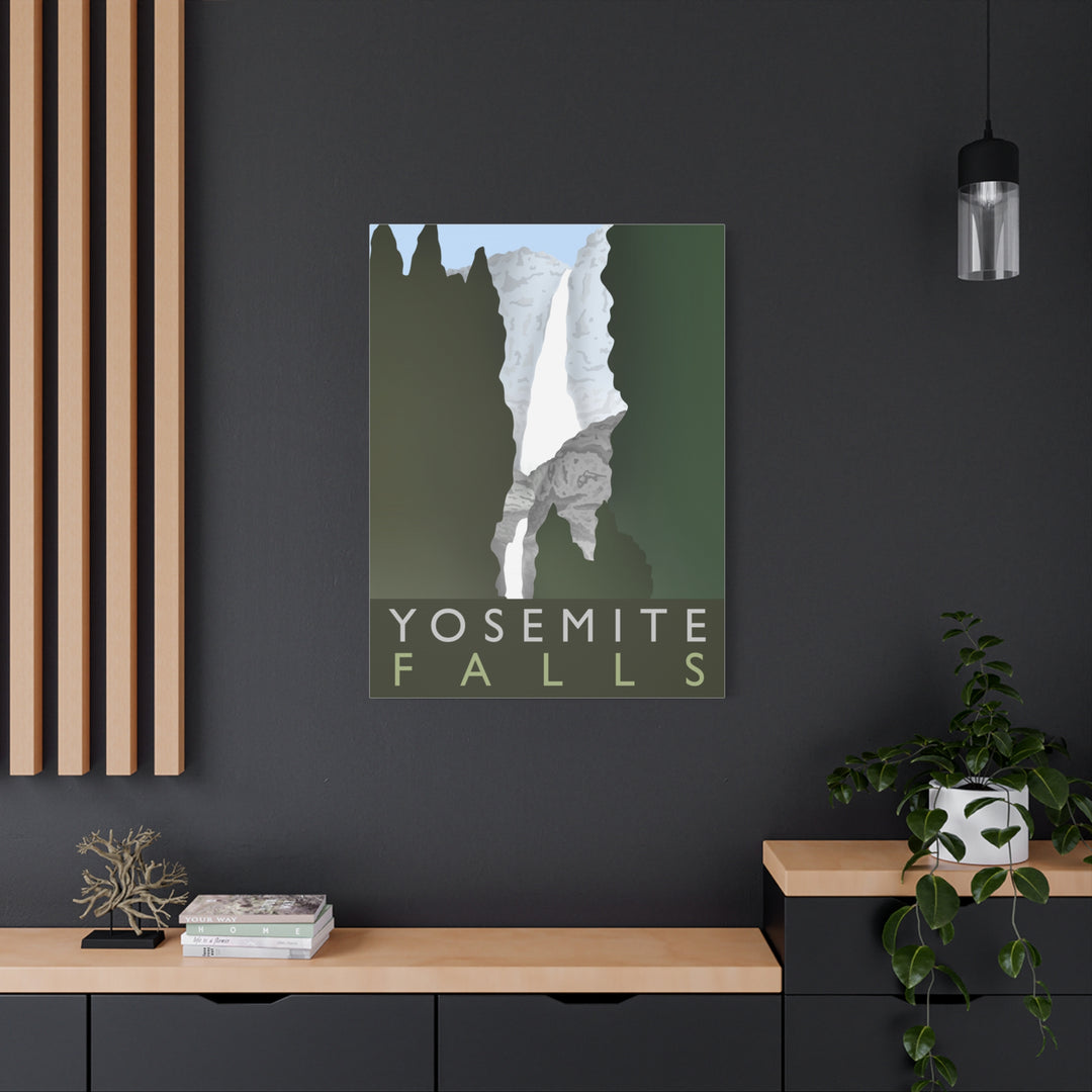Minimalist Yosemite Waterfall Canvas Wall Art With Matte Finish For Living Room Decor