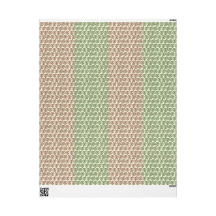 Botanical Monstera Wrapping Paper — Neutral Green & Red Gift Wrap