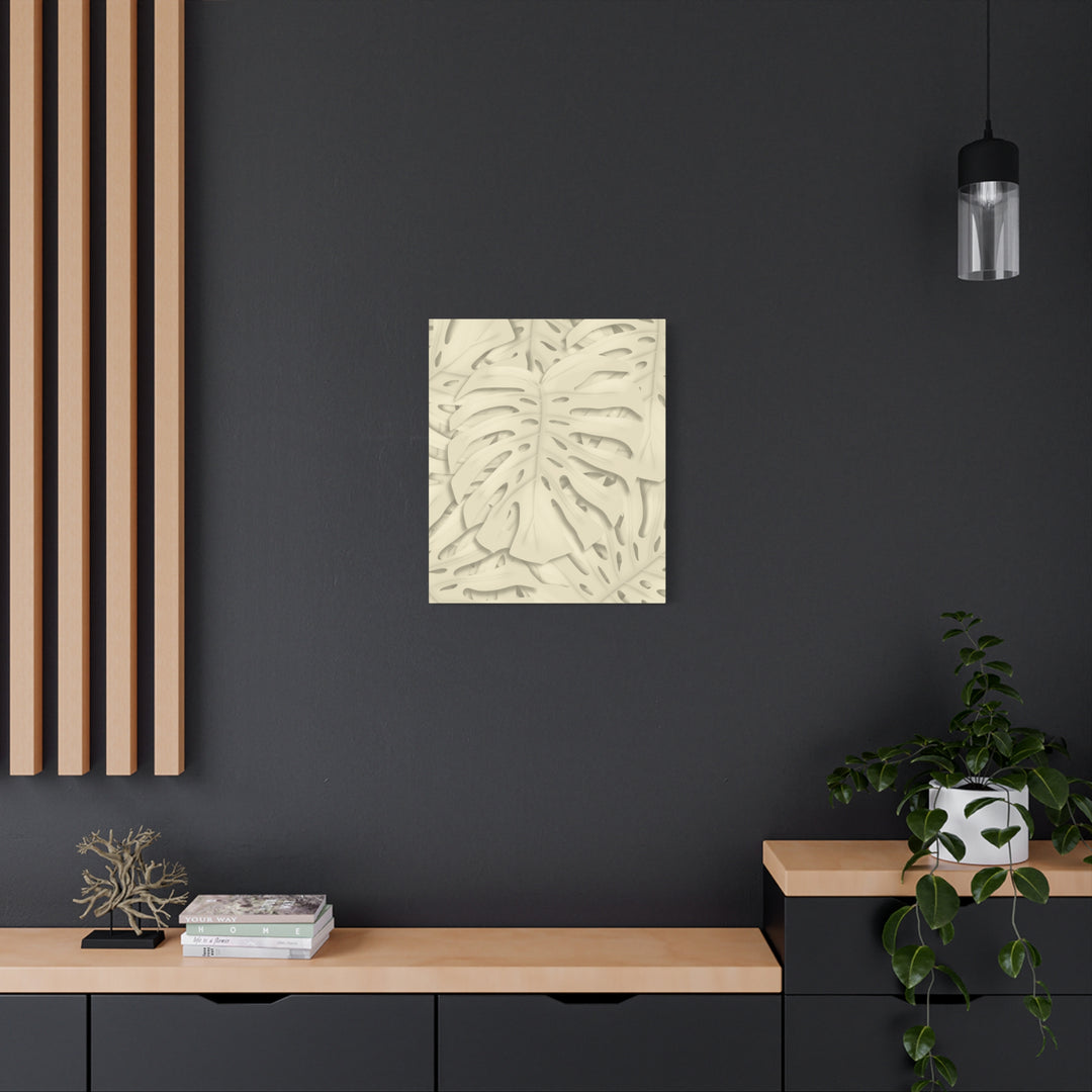 Monstera Canvas Print Durable Cotton Stretched Canvas With Beige Botanical Artwork For Modern Home Decor