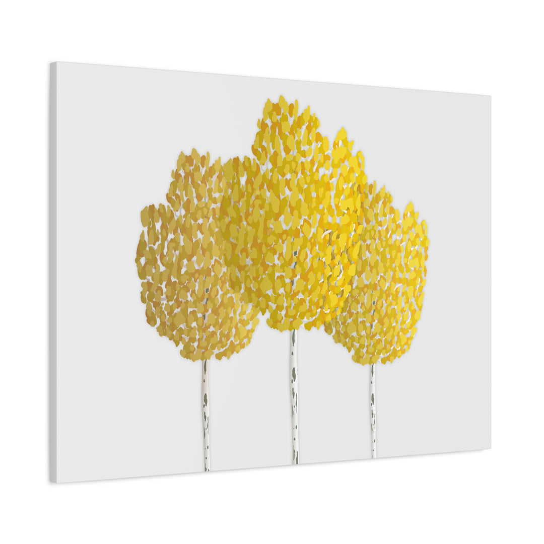 Fall Aspen Canvas Wall Art Print Quaking Aspen Yellow Fall Foliage on Durable Cotton Canvas