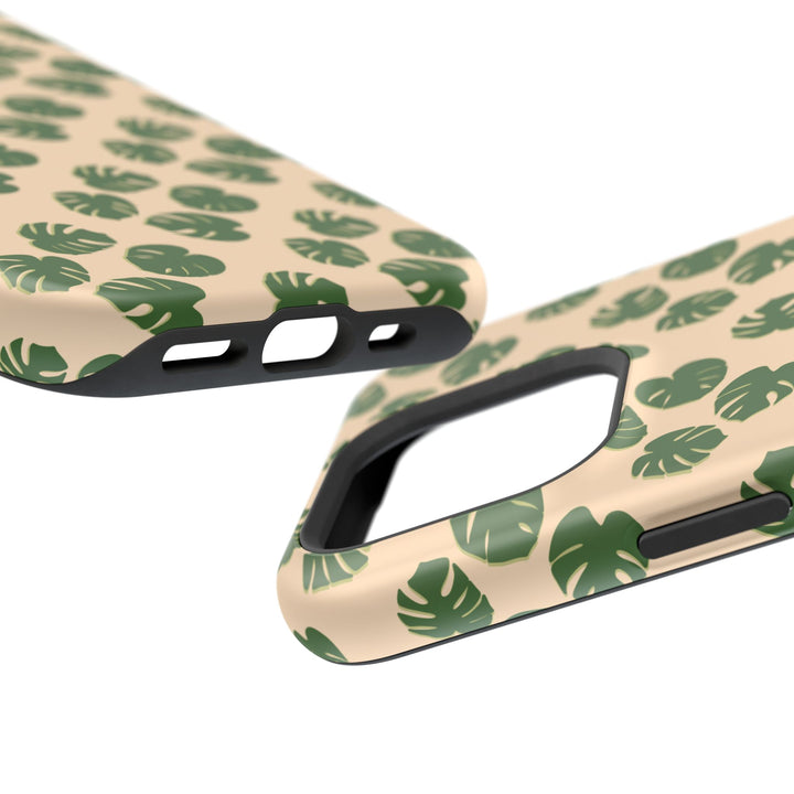 Monstera Pattern Phone Case – Dual Layer Protective Cover