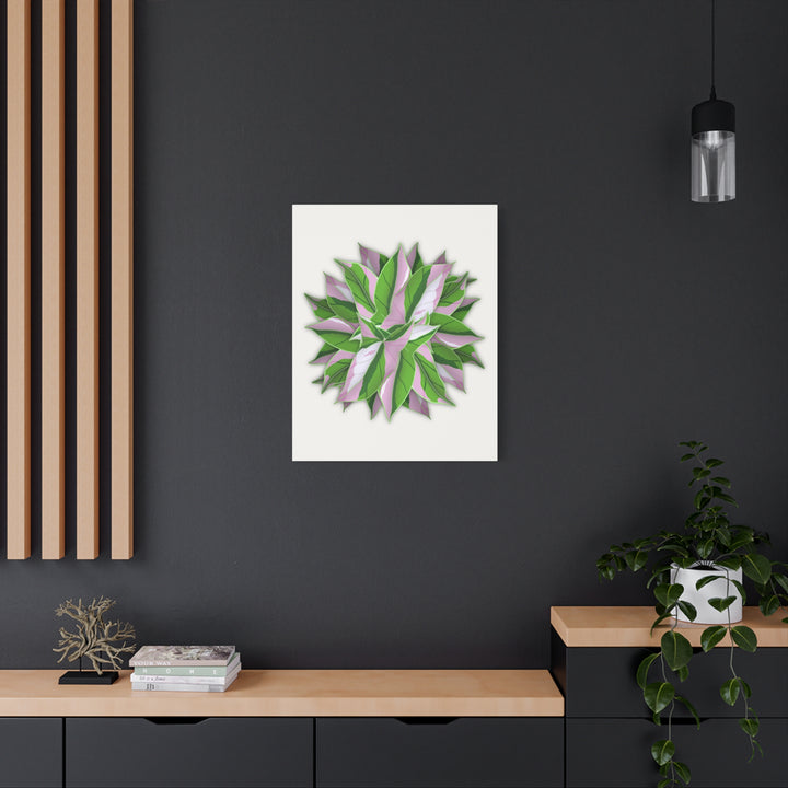 Syngonium Tricolor Canvas Print – Botanical Wall Art - The Potted Pixel