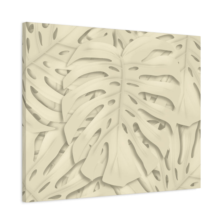 Monstera Canvas Print Durable Cotton Stretched Canvas With Beige Botanical Artwork For Modern Home Decor