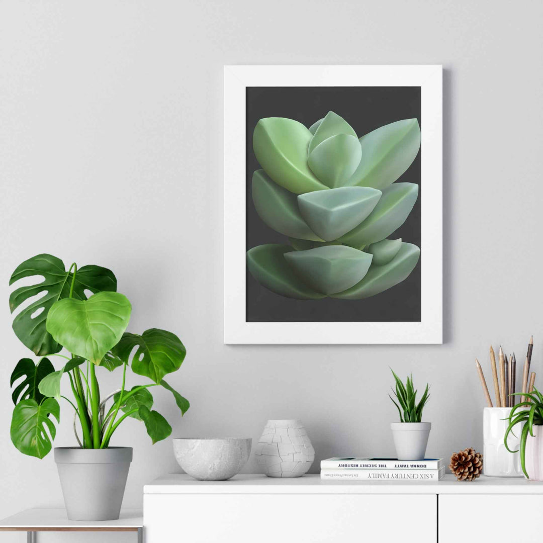 Crassula Succulent Framed Poster Vertical Botanical Wall Art
