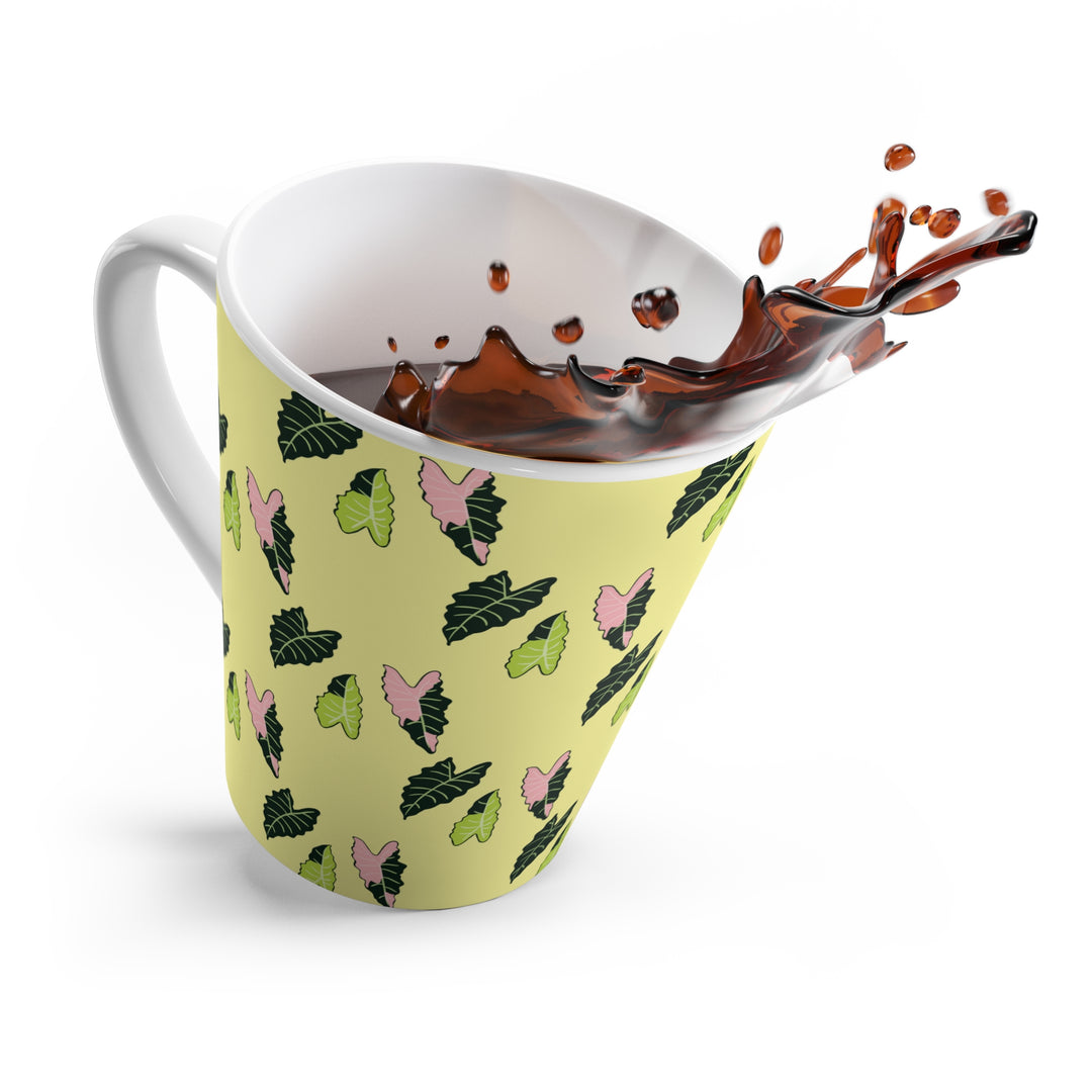 Alocasia Pattern Mug 12 Oz Ceramic Coffee Mug Glossy Finish Scratch Resistant The Potted Pixel