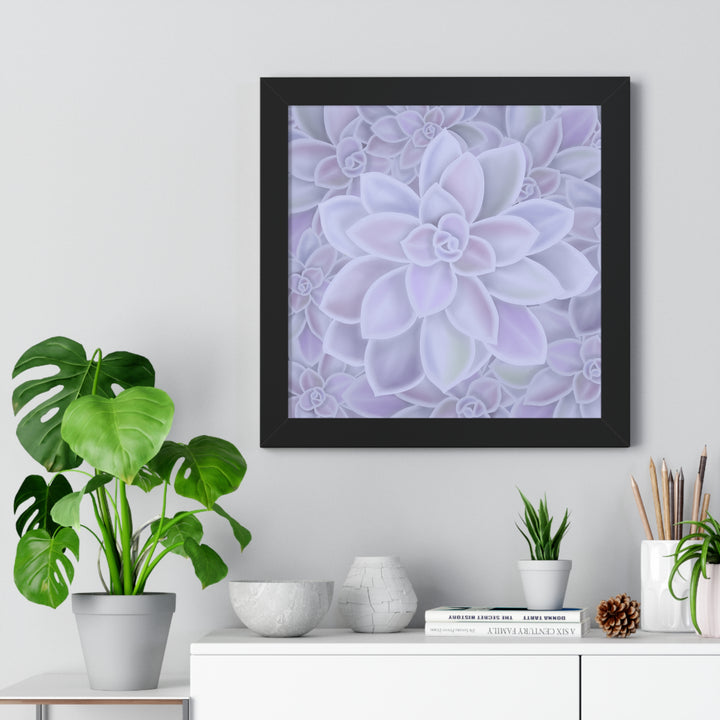 Graptopetalum Murasaki Succulent Framed Print – Botanical Wall Art - The Potted Pixel