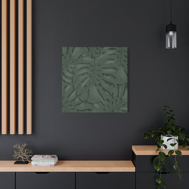 Monstera Canvas Art Tropical Leaf Wall Decor Durable Matte Finish Cotton Canvas Print 24x36