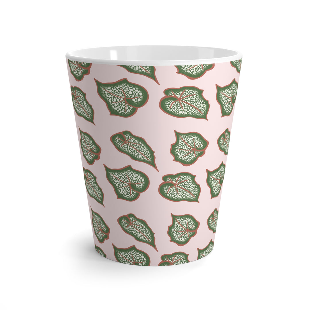 Begonia Pattern Mug By The Potted Pixel 12 Oz Ceramic Coffee Cup With Glossy Finish