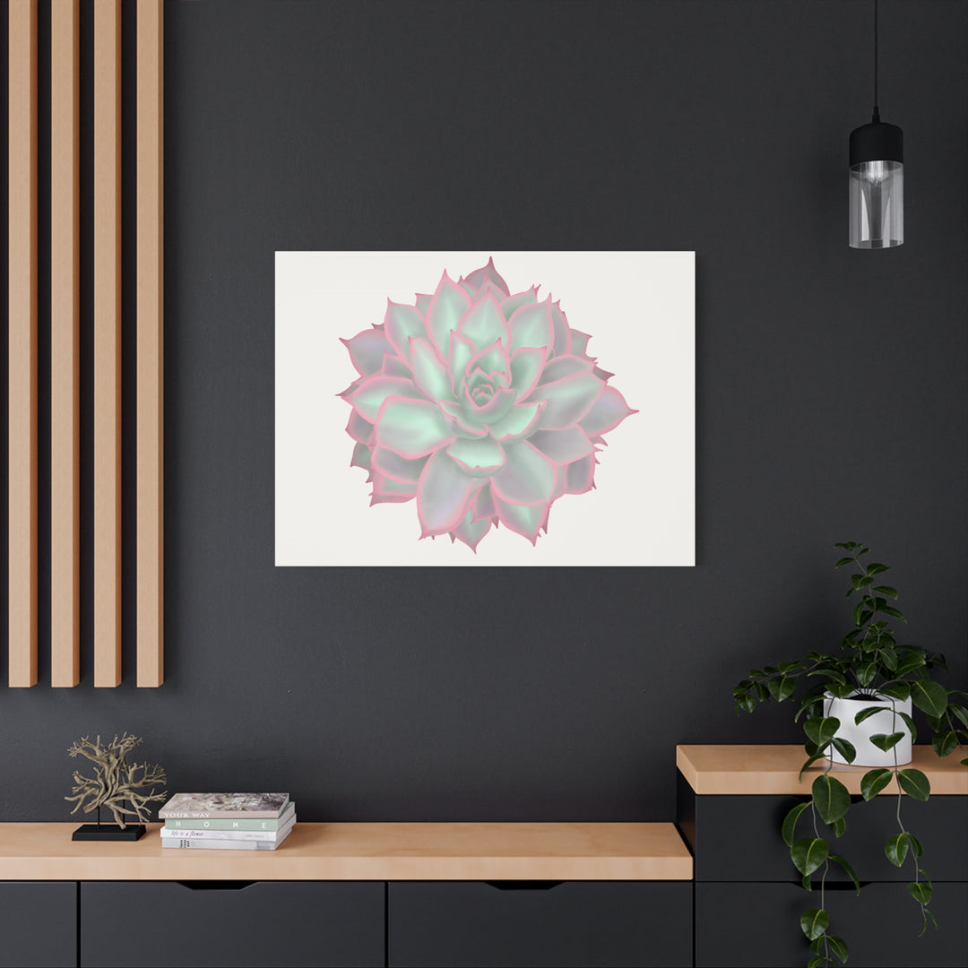 Echeveria Violet Queen Canvas Wall Art Rosette Succulent Print With Matte Finish