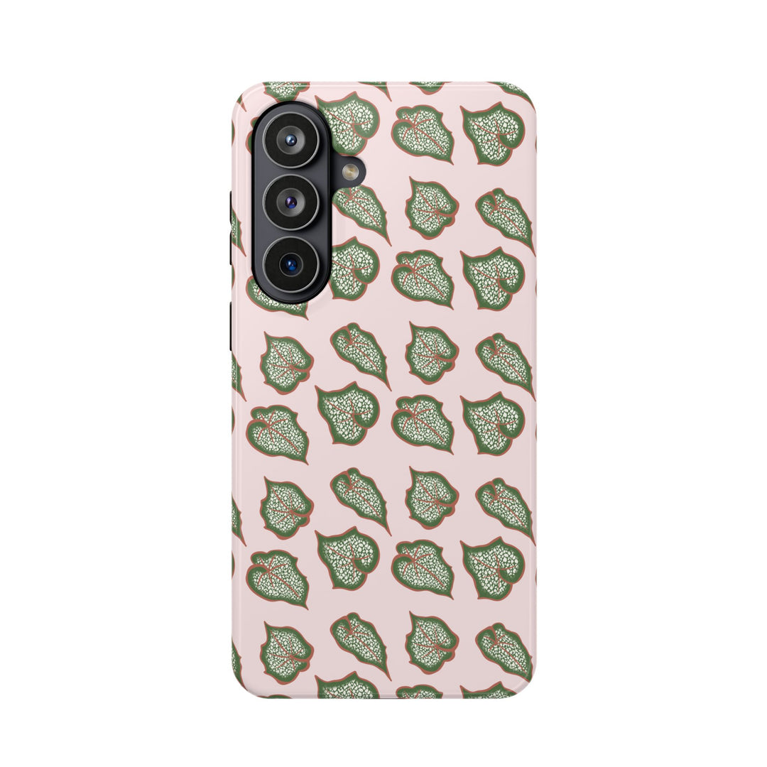 Begonia Pattern Phone Case – Dual Layer Protective Cover