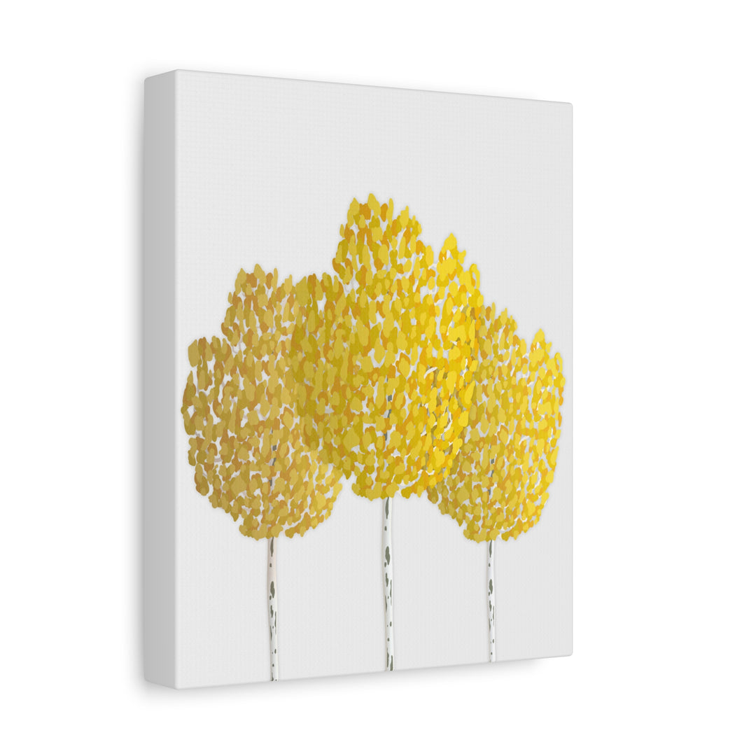 Fall Aspen Canvas Wall Art Print Quaking Aspen Yellow Fall Foliage on Durable Cotton Canvas