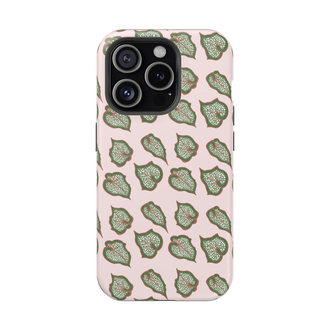 Begonia Pattern Phone Case – Dual Layer Protective Cover