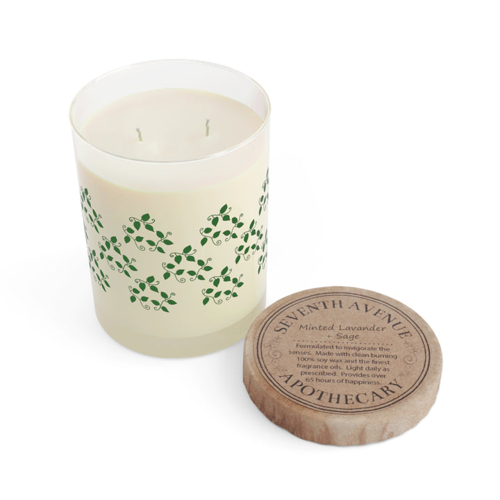 Pothos Pattern 11oz Scented Candle White Tea and Fig, Minted Lavender and Sage, Ocean Mist and Moss The Potted Pixel