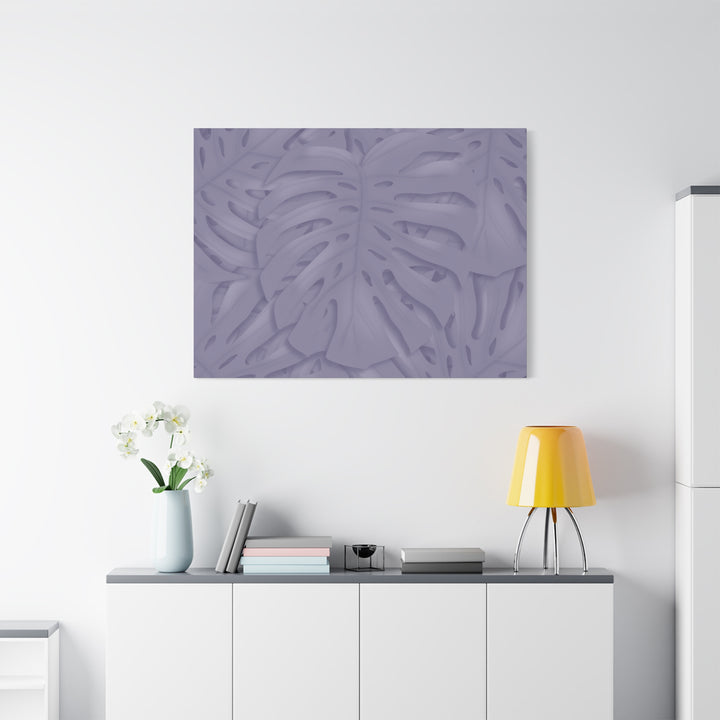 Violet Monstera Canvas Print Stretched Matte Wall Art for Bedroom and Living Room Decor