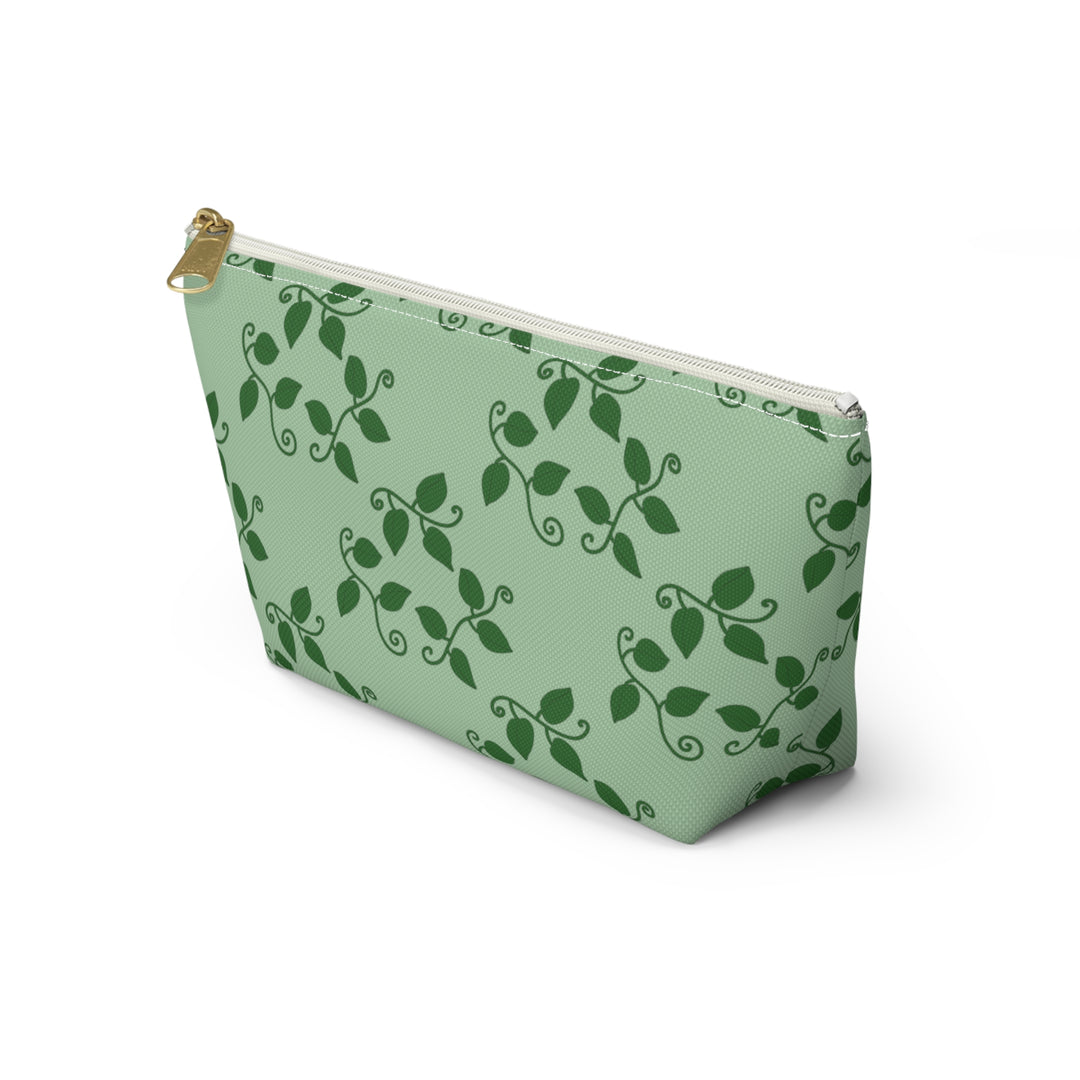 Pothos Pattern Accessory Pouch Floral Makeup Bag With T Bottom The Potted Pixel Studio