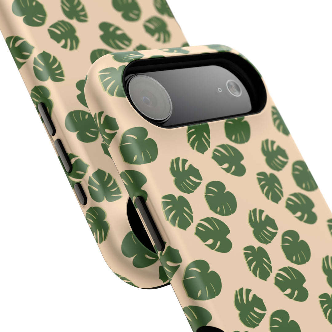 Monstera Pattern Phone Case – Dual Layer Protective Cover
