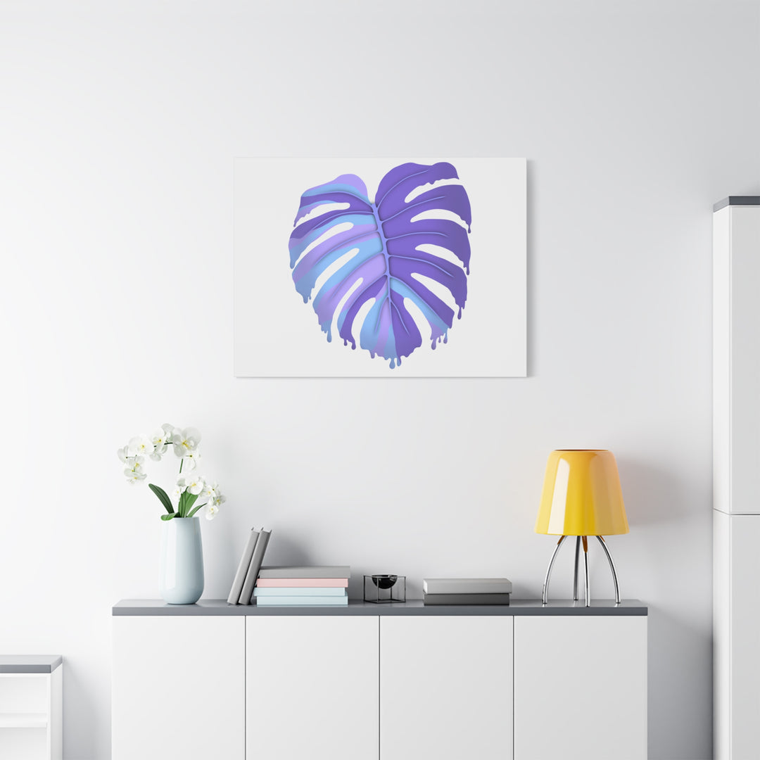Purple Monstera Canvas Print The Potted Pixel Modern Wall Art For Living Room Decor