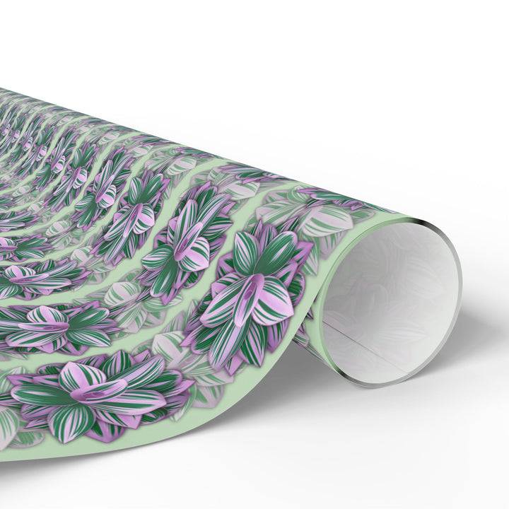 Tradescantia Nanouk Wrapping Paper — Green & Purple Plant Pattern
