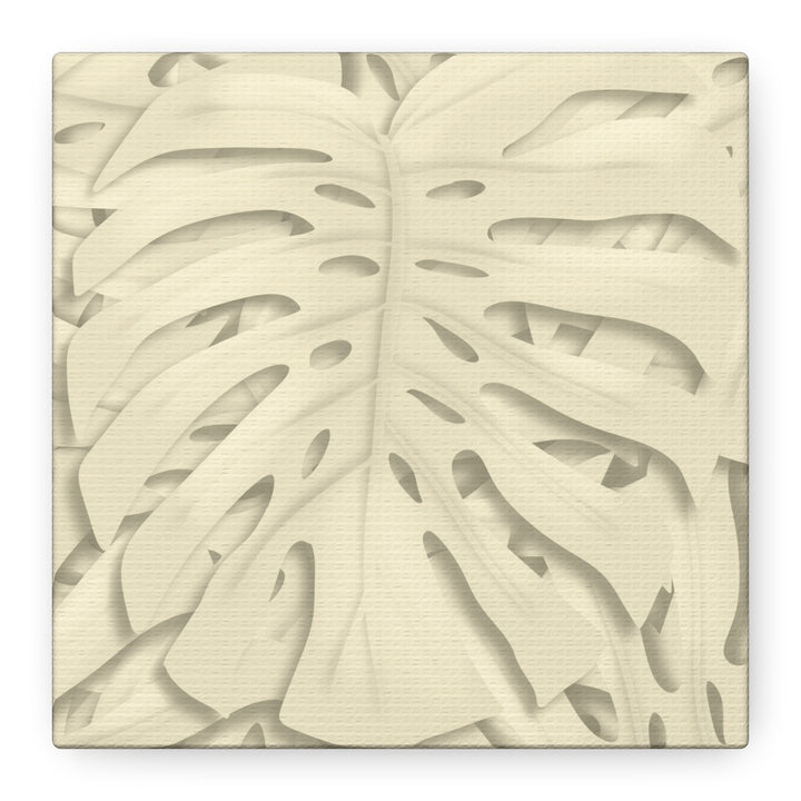 Monstera Canvas Print Durable Cotton Stretched Canvas With Beige Botanical Artwork For Modern Home Decor