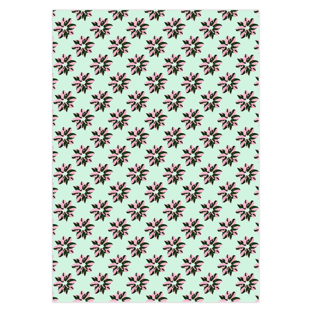 POS Pink Princess Philodendron Pattern Greeting Card – 5 Pack