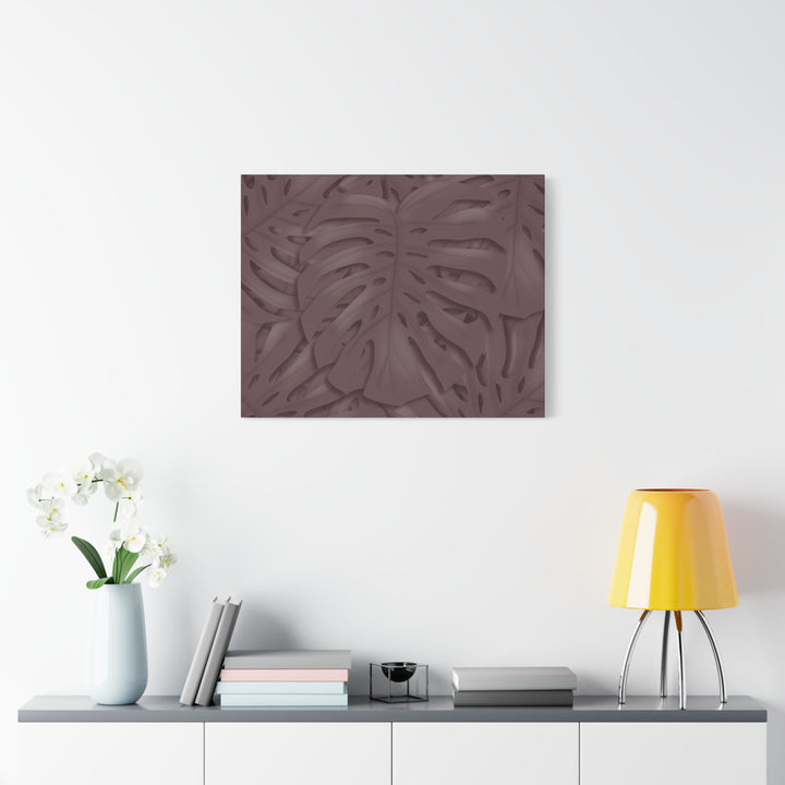 Merlot Monstera Canvas Art Stretched Matte Wall Print Botanical Plant Wall Decor For Living Room Bedroom