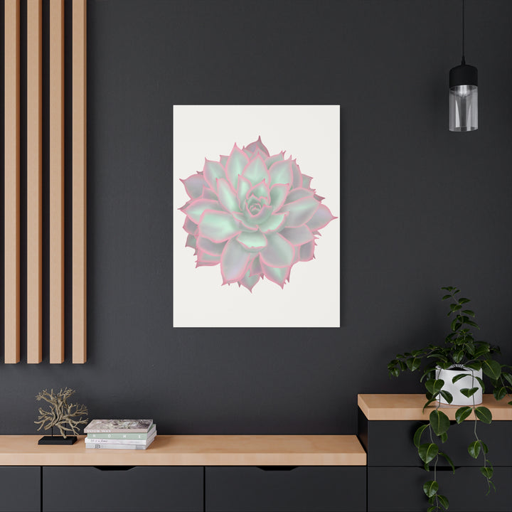 Echeveria Violet Queen Canvas Wall Art Rosette Succulent Print With Matte Finish
