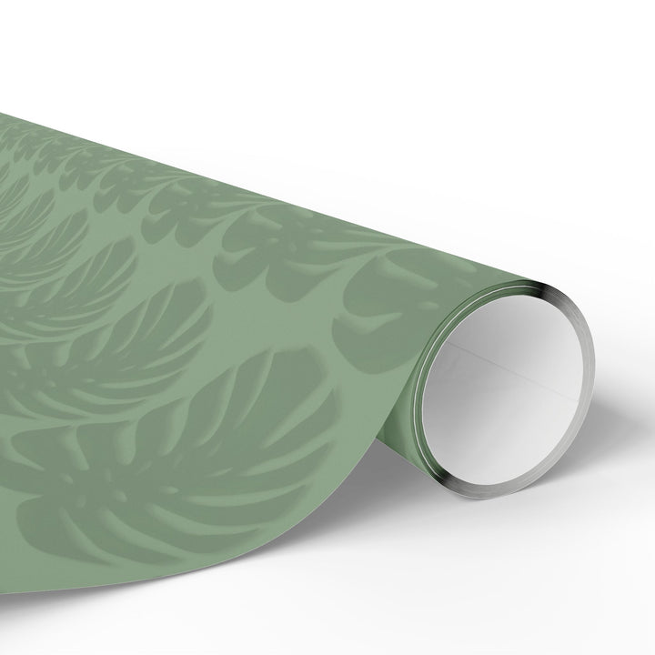 Monstera Leaf Green Wrapping Paper — Botanical Gift Wrap Roll
