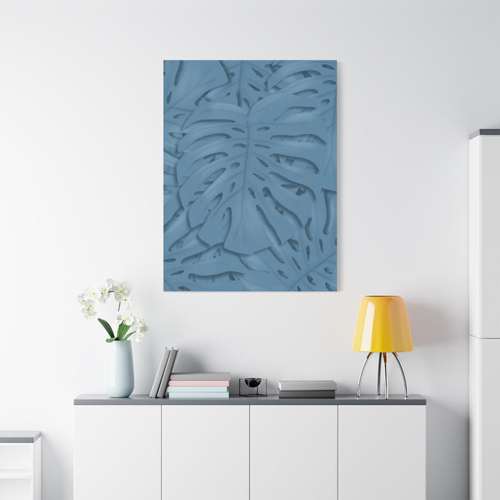 Monstera Canvas Art Blue Monstera Print With Durable Matte Finish For Modern Indoor Wall Decor