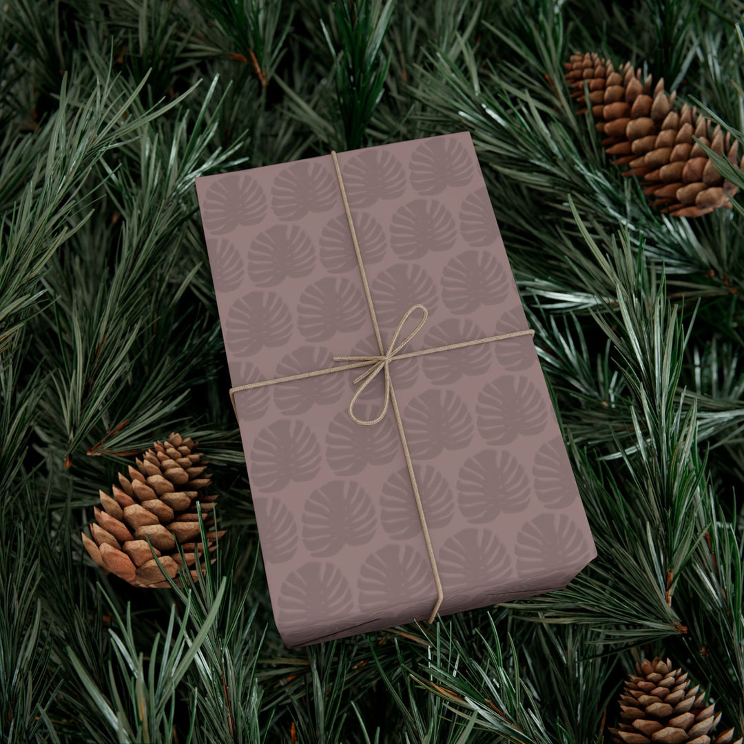 Monstera Leaf Mauve Wrapping Paper – Botanical Gift Wrap Roll