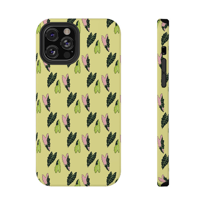 Alocasia Pattern Phone Case – Dual Layer Protective Cover