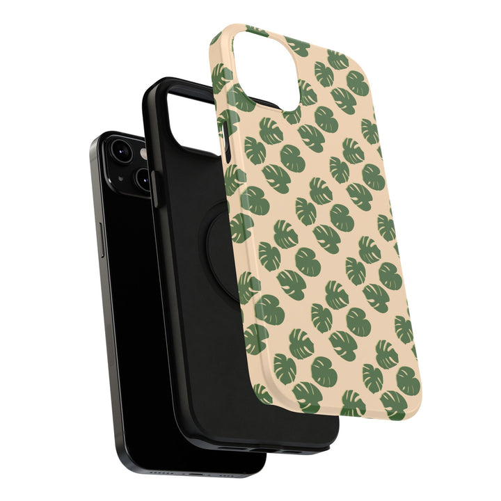 Monstera Pattern Phone Case – Dual Layer Protective Cover