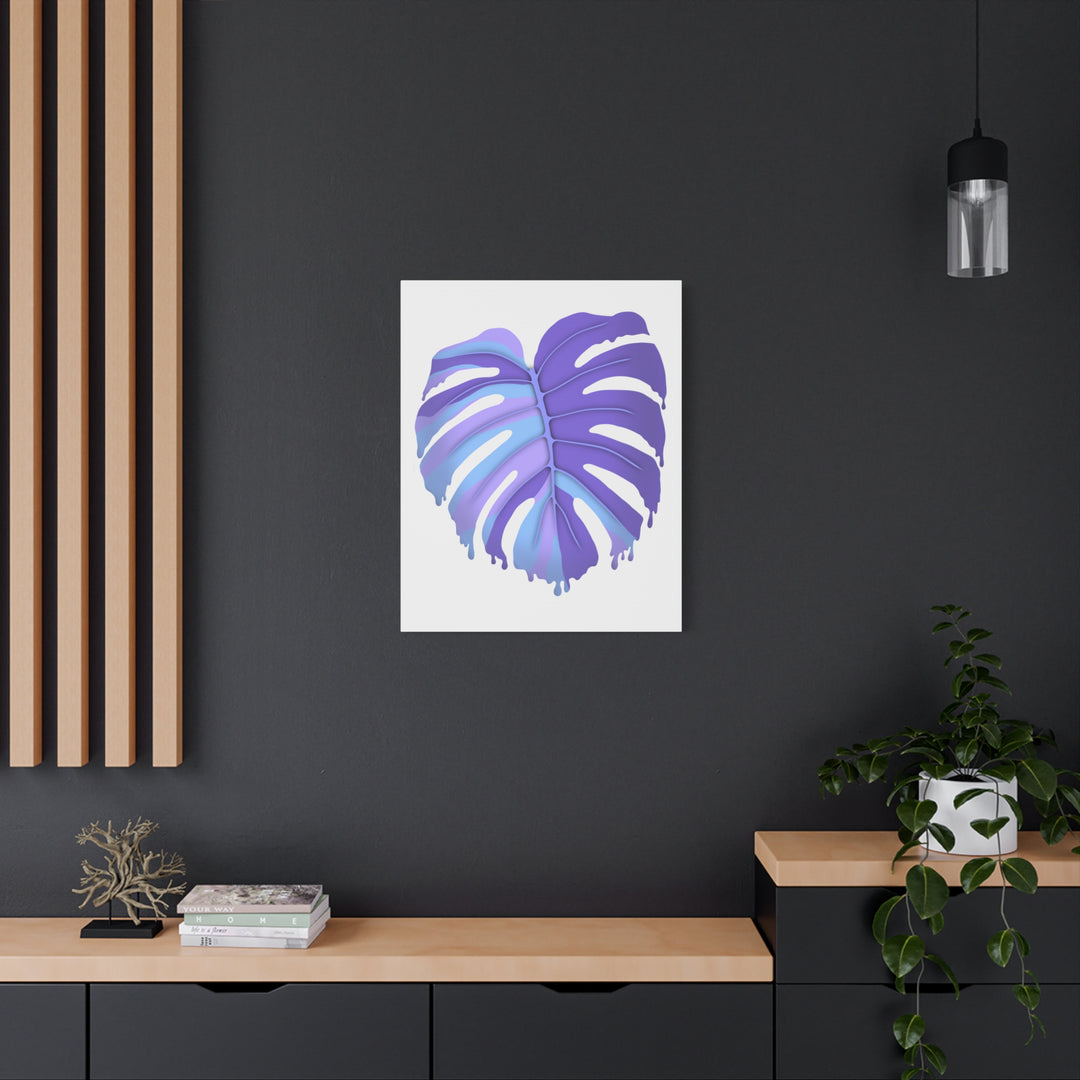 Purple Monstera Canvas Print The Potted Pixel Modern Wall Art For Living Room Decor