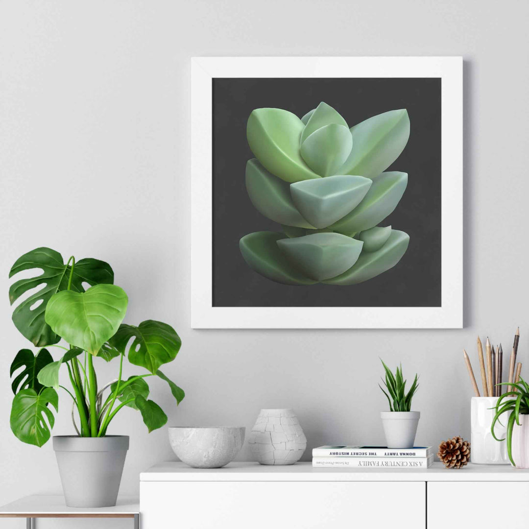 Crassula Succulent Framed Poster Vertical Botanical Wall Art